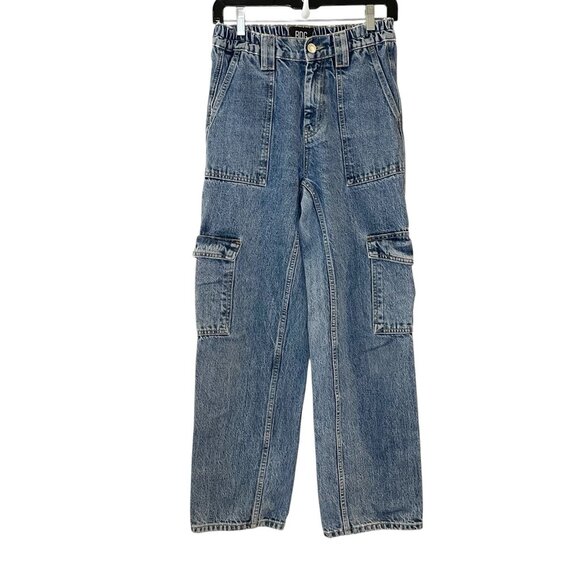 BDG Urban Outfitters Jean Women 26 Skate Cargo Blue Denim Elastic High Rise - Picture 1 of 6